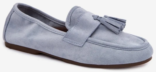 Mėlynos zomšos imitacijos mokasinai Step in style
