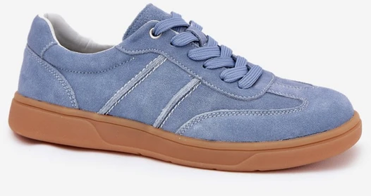 Mėlynos zomšos imitacijos sportbačiai Step in style