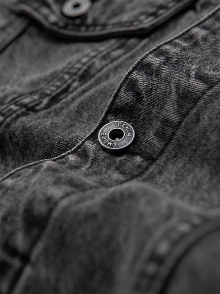 Men's denim katana jacket with washem - graphite V5 OM-JADJ-0219