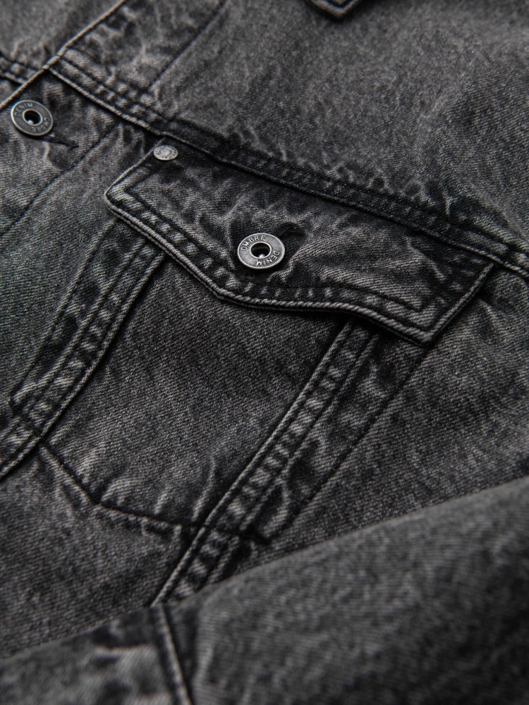 Men's denim katana jacket with washem - graphite V5 OM-JADJ-0219