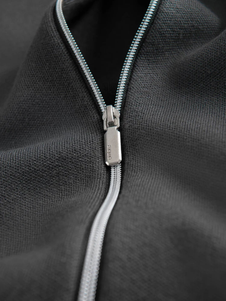 Men's plain zip sweater - graphite V2 OM-SWZS-0146