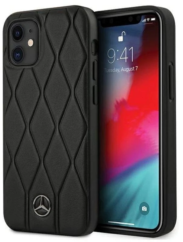Mercedes MEHCP12SMULBK Apple iPhone 12 mini 5,4″ juodos spalvos kietas dėklas Wave Line
