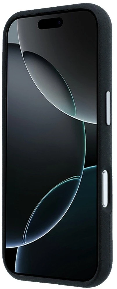 „Mercedes“ odinis pusiau apvyniojamas „Iconic Line MagSafe“ dėklas, skirtas „iPhone 17 Pro Max“ – Juodas