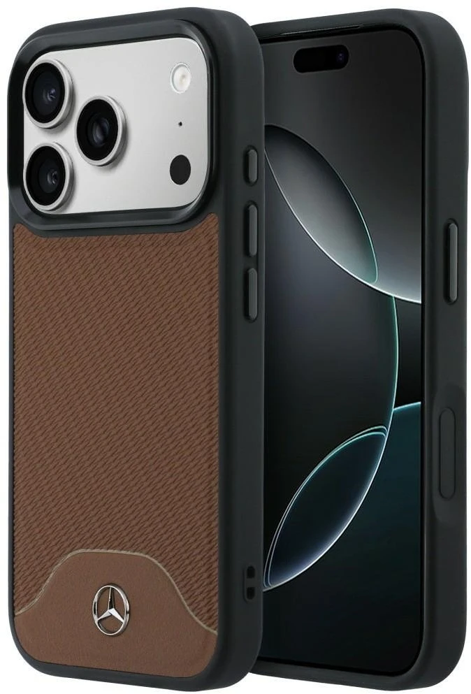 Mercedes-Benz „Leather Wood Effect and Curve“ dėklas su MagSafe, skirtas iPhone 17 Pro Max