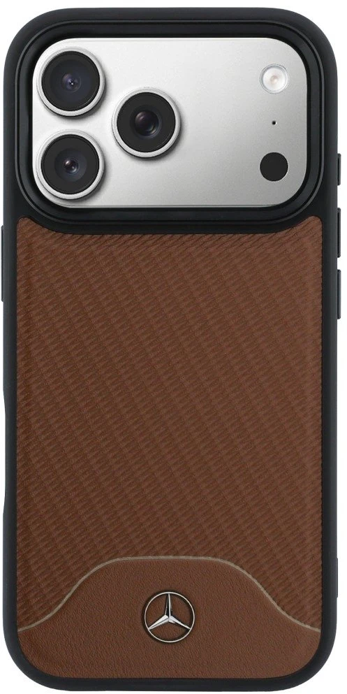 Mercedes-Benz „Leather Wood Effect and Curve“ dėklas su MagSafe, skirtas iPhone 17 Pro Max