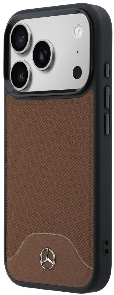 Mercedes-Benz „Leather Wood Effect and Curve“ dėklas su MagSafe, skirtas iPhone 17 Pro Max