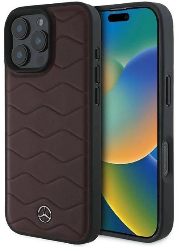 Mercedes MEHCP16X23RWRSR Apple iPhone 16 Pro Max 6.9″ red kietas dėklas MB Waves Leather