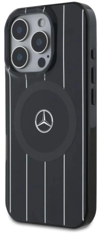 Mercedes MB Double Layer Crossed Lines MagSafe Apple iPhone 16 Pro Case - dėklas telefonui juodos spalvos