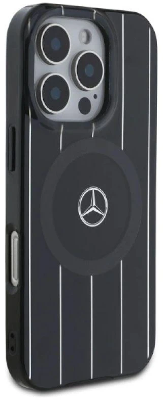 Mercedes MB Double Layer Crossed Lines MagSafe Apple iPhone 16 Pro Case - dėklas telefonui juodos spalvos