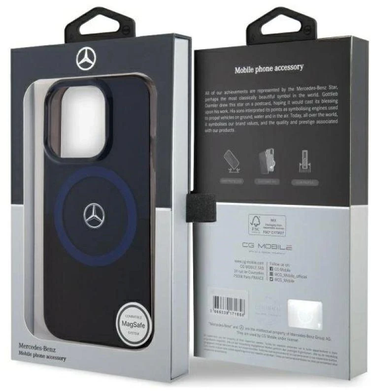 Mercedes MEHMP16X23HBIKV Apple iPhone 16 Pro Max 6.9" dėklas telefonui juodos spalvos MB Double Layer BiColor MagSafe