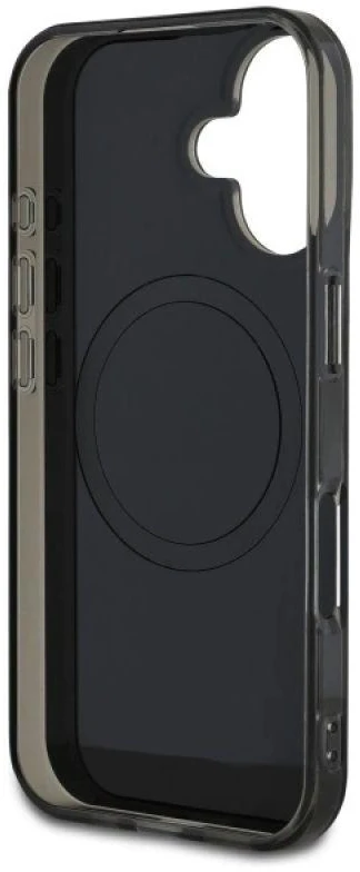Mercedes MEHMP16S23HRSK Apple iPhone 16 6.1″ juodos spalvos kietas dėklas MB Double Layer Crossed Lines MagSafe
