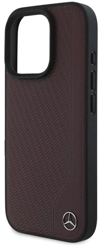 Mercedes MEHMP16L23RBGVR Apple iPhone 16 Pro 6.3″ red kietas dėklas MB Wood Imitation Leather MagSafe