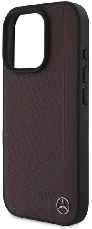 Mercedes MEHMP16X23RBGVR Apple iPhone 16 Pro Max 6.9″ red kietas dėklas MB Wood Imitation Leather MagSafe
