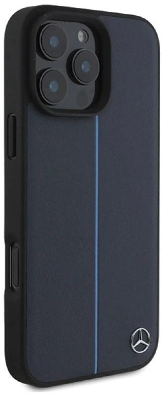 Mercedes MEHMP16X23RURBV Apple iPhone 16 Pro Max 6.9″ navy kietas dėklas MB Mėlyna Line Leather MagSafe
