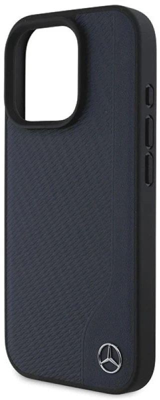 Mercedes MEHMP16X23RBGVV Apple iPhone16 Pro Max 6.9″ navy kietas dėklas MB Wood Imitation Leather MagSafe