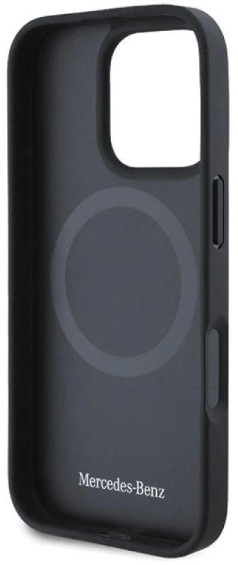 Mercedes MEHMP16X23RBGVV Apple iPhone16 Pro Max 6.9″ navy kietas dėklas MB Wood Imitation Leather MagSafe