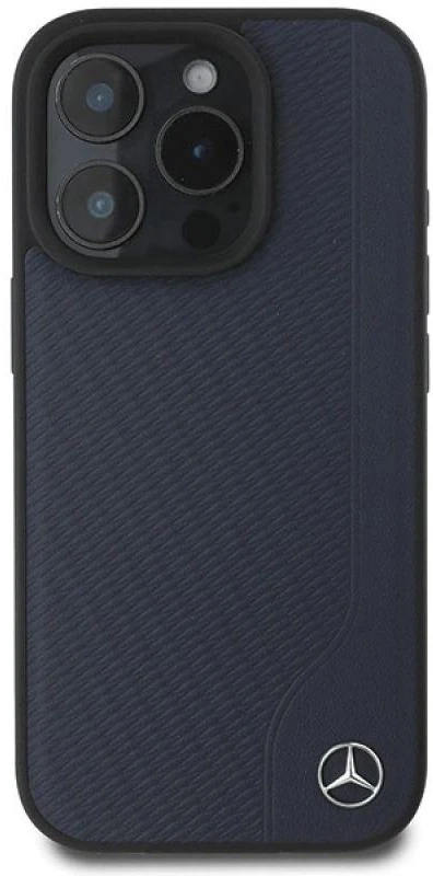 Mercedes MEHMP16X23RBGVV Apple iPhone16 Pro Max 6.9″ navy kietas dėklas MB Wood Imitation Leather MagSafe