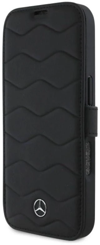 Mercedes MEBKP16X23RWRSK Apple iPhone 16 Pro Max 6.9″ juodos spalvos bookdėklas MB Waves Leather