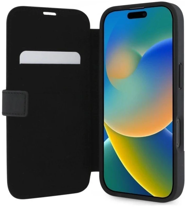 Mercedes MEBKP16X23RWRSK Apple iPhone 16 Pro Max 6.9″ juodos spalvos bookdėklas MB Waves Leather