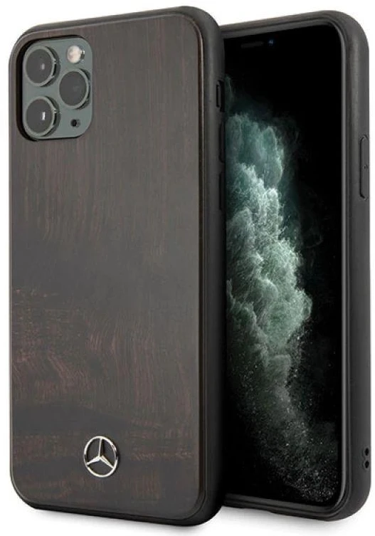 Mercedes Benz Apple iPhone11 PRO Mercedes Hard dėklas Wood Line Rosewood (MEHCN58VWOBR) rudos spalvos