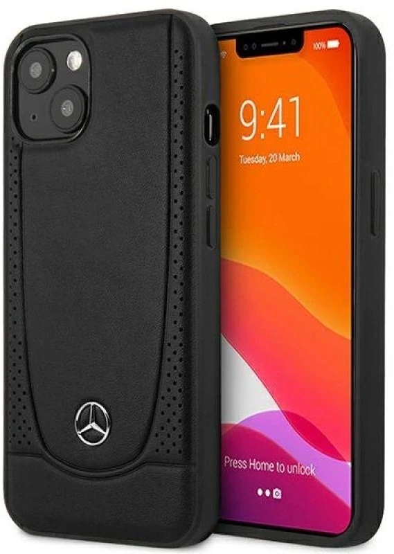 Mercedes MEHCP14MARMBK Apple iPhone 14 Plus / 15 Plus 6.7″ juodos spalvos kietas dėklas Leather Urban