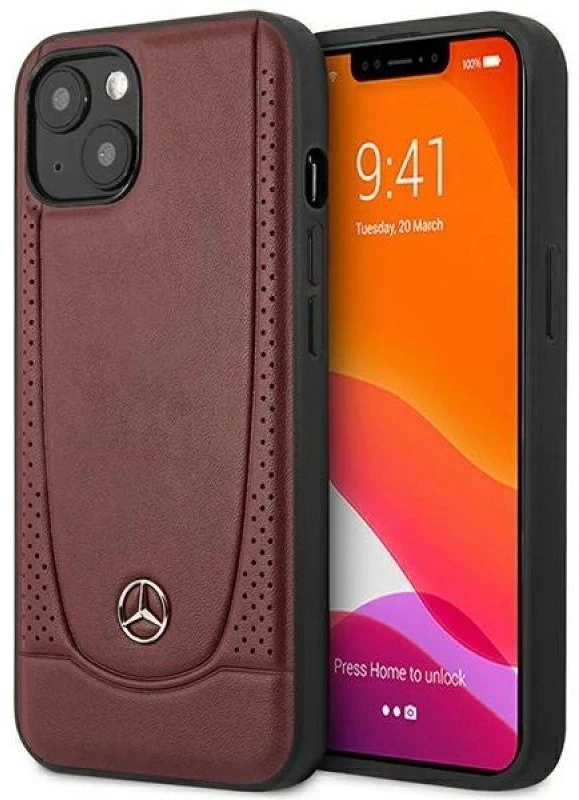 Mercedes MEHCP14MARMRE Apple iPhone 14 Plus / 15 Plus 6.7″ Raudona kietas dėklas Leather Urban Bengale
