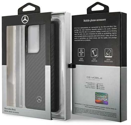 Mercedes Benz Samsung Galaxy S21 Ultra Mercedes Carbon dėklas Dynamic Line (MEHCS21LRCABK) juodos spalvos