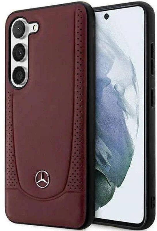 Mercedes MEHCS23MARMRE S23+ S916 Raudona kietas dėklas Leather Urban Bengale