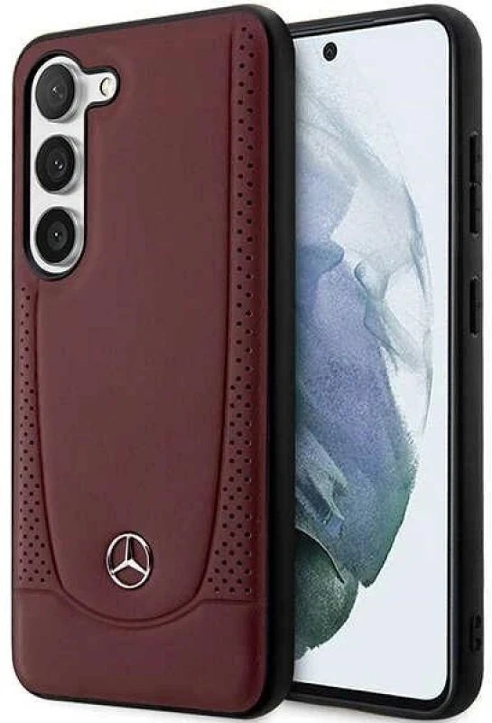Mercedes MEHCS23SARMRE S23 S911 Raudona kietas dėklas Leather Urban Bengale