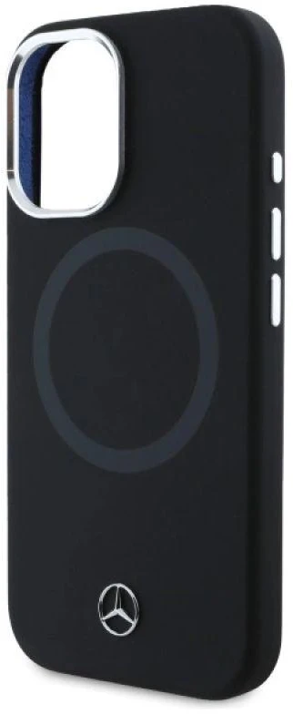 Mercedes MEHMP16S23SUTTK Apple iPhone 16 6.1″ juodos spalvos kietas dėklas Silicone Tonal Logo MagSafe