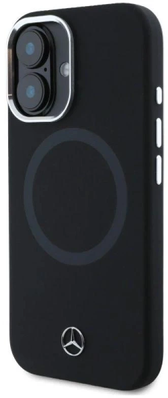 Mercedes MEHMP16S23SUTTK Apple iPhone 16 6.1″ juodos spalvos kietas dėklas Silicone Tonal Logo MagSafe
