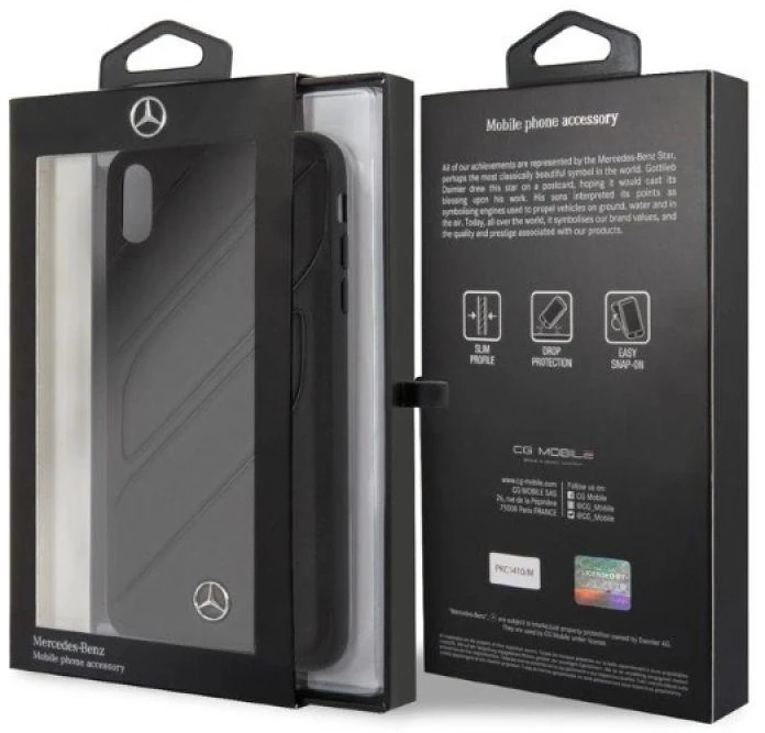 Mercedes MEHCI65THLBK Apple iPhone XS Max juodos spalvos kietas dėklas New Organic I
