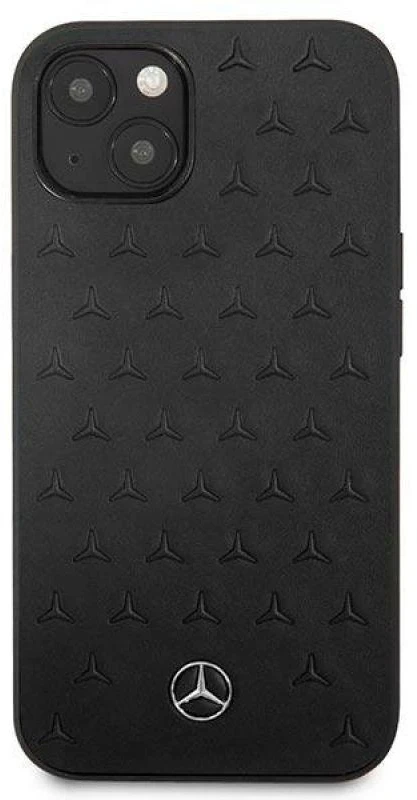 Mercedes MEHCP13SPSQBK Apple iPhone 13 mini 5,4″ juodos spalvos kietas dėklas Leather Stars Pattern