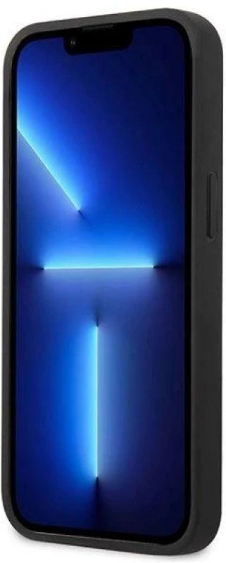 Mercedes MEHCP13SPSQBK Apple iPhone 13 mini 5,4″ juodos spalvos kietas dėklas Leather Stars Pattern