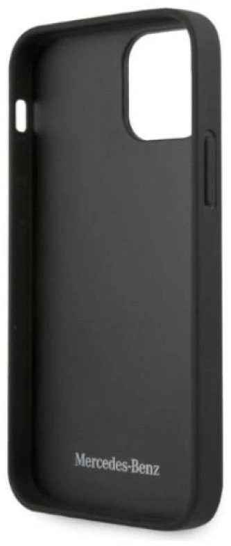 Mercedes MEHCP12LCDOBK Apple iPhone 12 Pro Max 6,7″ juodos spalvos kietas dėklas Leather Perforated Area
