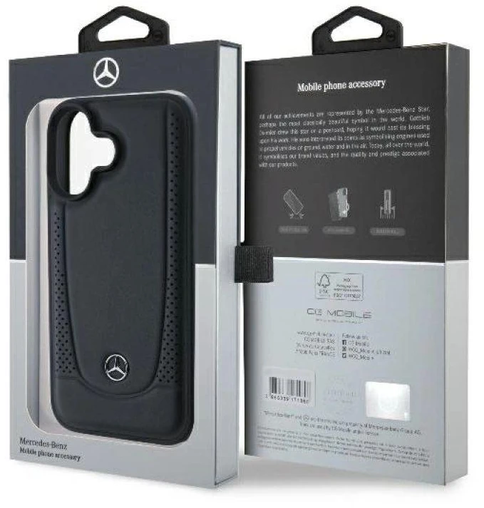 Karl Lagerfeld Mercedes MEHCP16MARMBK Apple iPhone 16 Plus 6.7″ juoda/juodos spalvos kietas dėklas Leather Urban