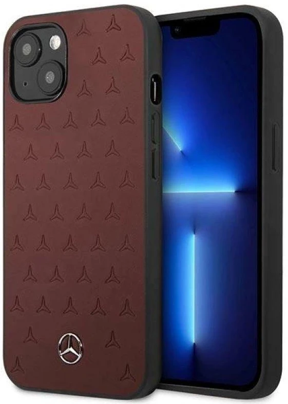 Mercedes MEHCP13SPSQRE Apple iPhone 13 mini 5,4″ red kietas dėklas Leather Stars Pattern