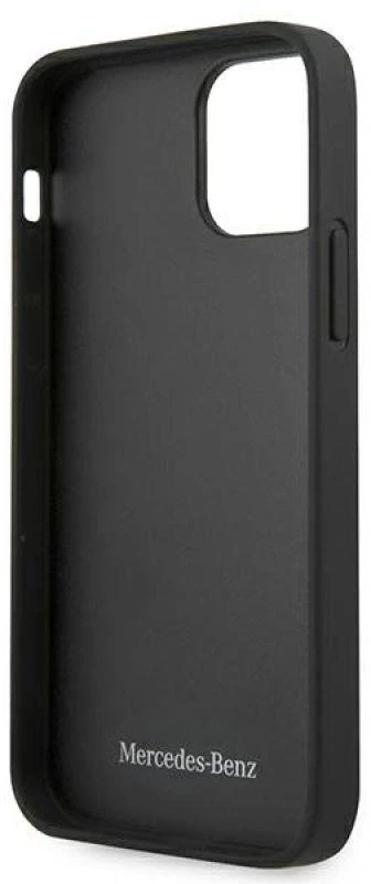 Mercedes MEHCP12SCDOBK Apple iPhone 12 mini 5,4″ juodos spalvos kietas dėklas Leather Perforated Area