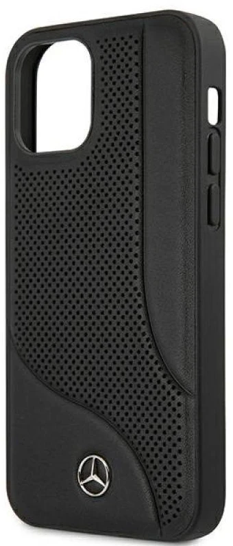Mercedes MEHCP12SCDOBK Apple iPhone 12 mini 5,4″ juodos spalvos kietas dėklas Leather Perforated Area