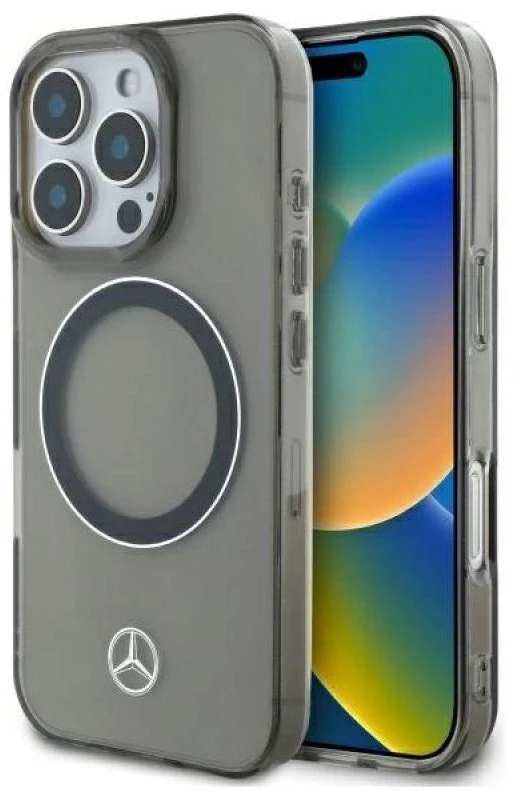Mercedes MEHMP16X23HUOSK Apple iPhone 16 Pro Max 6.9" dėklas telefonui sidabro spalvos Ring MagSafe