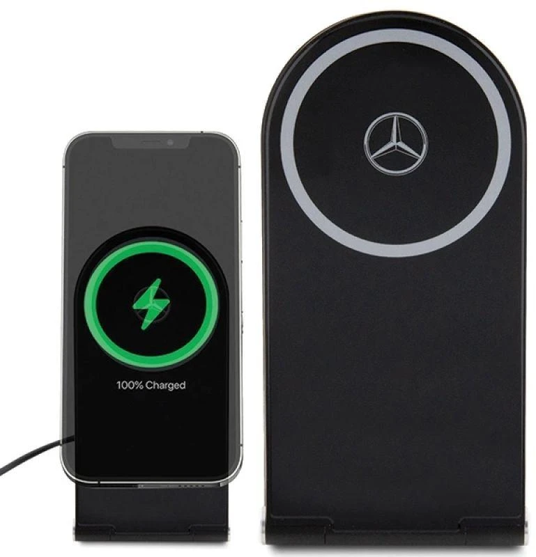 Mercedes Foldable Belaidis įkroviklis 2-in-1 MEMFBGSLK 15W juodos spalvos Sidabrinis Star MagSafe