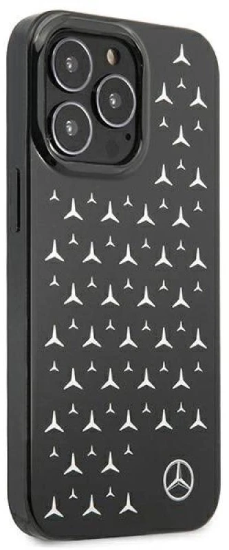 Mercedes MEHCP13LESPBK Apple iPhone 13 Pro / 13 6,1″ juodos spalvos kietas dėklas Sidabrinis Stars Pattern