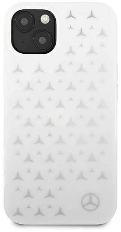 Mercedes MEHCP13SESPWH Apple iPhone 13 mini 5,4″ baltos spalvos kietas dėklas Sidabrinis Stars Pattern