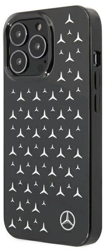 Mercedes MEHCP13LESPBK Apple iPhone 13 Pro / 13 6,1″ juodos spalvos kietas dėklas Sidabrinis Stars Pattern