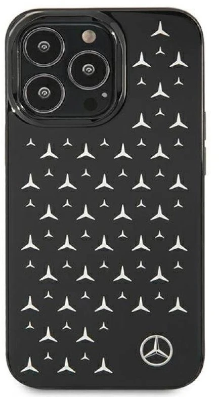 Mercedes MEHCP13LESPBK Apple iPhone 13 Pro / 13 6,1″ juodos spalvos kietas dėklas Sidabrinis Stars Pattern