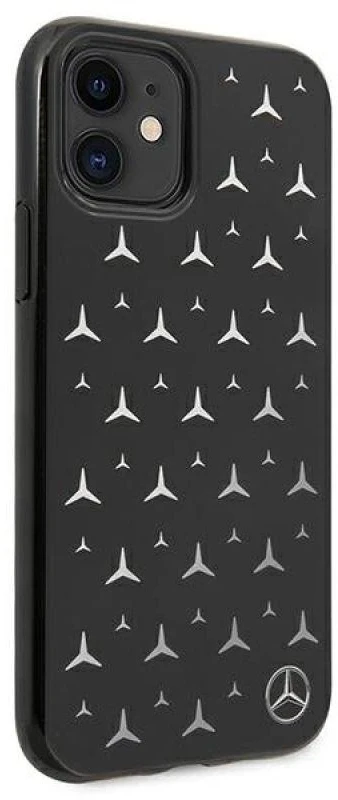 Mercedes MEHCN61ESPBK Apple iPhone 11 6,1″/ Xr juodos spalvos kietas dėklas Sidabrinis Stars Pattern