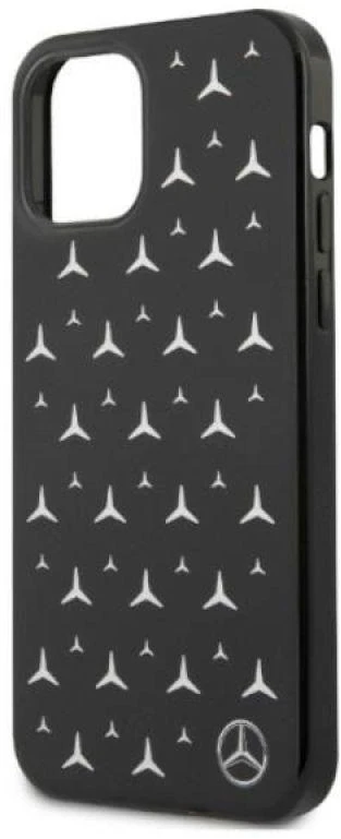 Mercedes MEHCP12LESPBK Apple iPhone 12 Pro Max 6,7″ juodos spalvos kietas dėklas Sidabrinis Stars Pattern