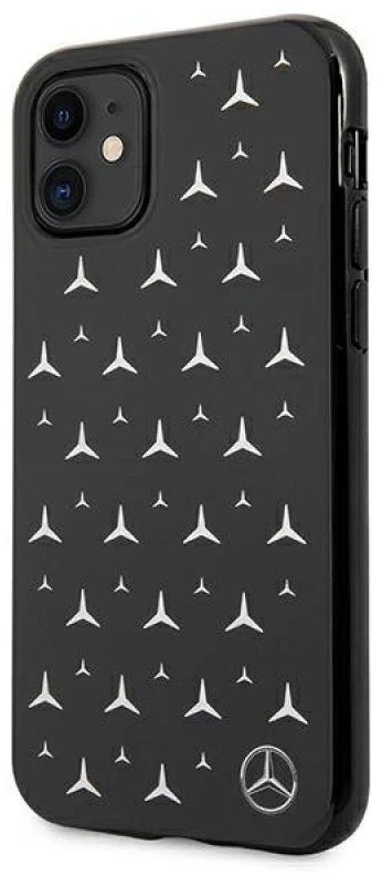 Mercedes MEHCN61ESPBK Apple iPhone 11 6,1″/ Xr juodos spalvos kietas dėklas Sidabrinis Stars Pattern