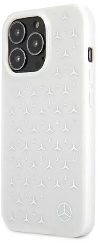 Mercedes MEHCP13LESPWH Apple iPhone 13 Pro/ 13 6,1″ baltos spalvos kietas dėklas Sidabrinis Stars Pattern