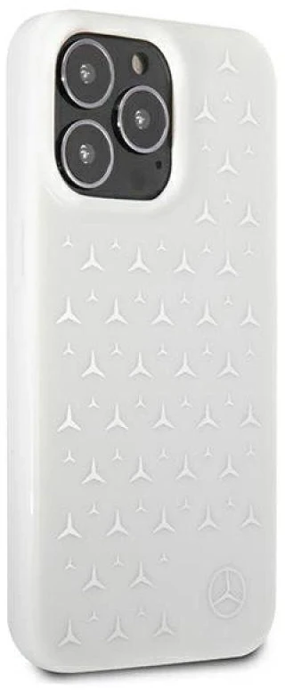 Mercedes MEHCP13LESPWH Apple iPhone 13 Pro/ 13 6,1″ baltos spalvos kietas dėklas Sidabrinis Stars Pattern